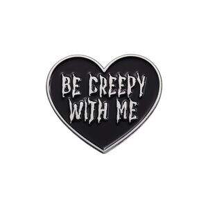 Be Creepy With Me Black Heart Enamel Pin